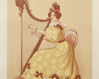 Originaler L'Estampe Moderne-Druck „La Romance“ von Roedel (alias Roedel III) 1898