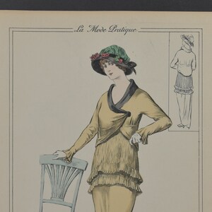 Original Two Sided Ladies Fashion Print From &quot;La Mode Pratique&quot; 1914 No. 11