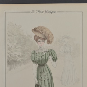 Original Ladies Fashion Print From &quot;La Mode Pratique&quot; 1906 No. 37