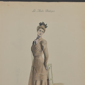 Original Two Sided Ladies Fashion Print From &quot;La Mode Pratique&quot; 1900 No. 36