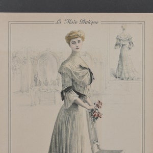 Original Ladies Fashion Print From &quot;La Mode Pratique&quot; 1905 No. 21