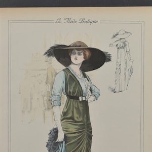 Original Ladies Fashion Print From &quot;La Mode Pratique&quot; 1912 No. 31
