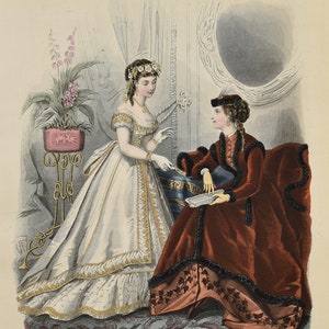 Ladies Fashion Print - &quot;La Mode Illustree&quot; 1868 No. 7