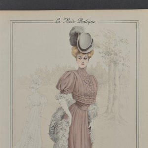 Original Ladies Fashion Print From &quot;La Mode Pratique&quot; 1906 No. 38