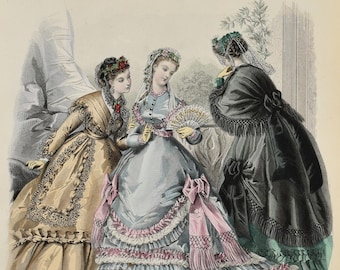 Ladies Fashion Print - &quot;La Mode Illustree&quot; 1868 No. 35