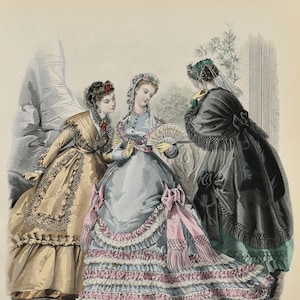 Ladies Fashion Print - &quot;La Mode Illustree&quot; 1868 No. 35