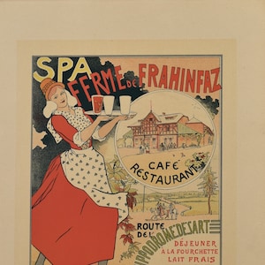 Impresión original del siglo XIX Les Maitres de L&#39;Affiche - Ferme de Frahinfaz - Litografía antigua - Cartel publicitario