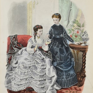 Ladies Fashion Print - &quot;La Mode Illustree&quot; 1868 No. 45