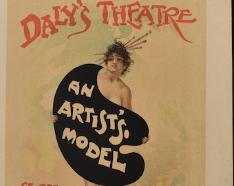 Original 19th C. Print Les Maitres de L&#39;Affiche - Dalys Theatre - Antique Lithograph  - Adverstising Poster