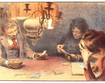 Original L'Estampe Moderne Druckgrafik „La Lampe (Die Lampe)“ von Francois-Joseph Guiguet 1899