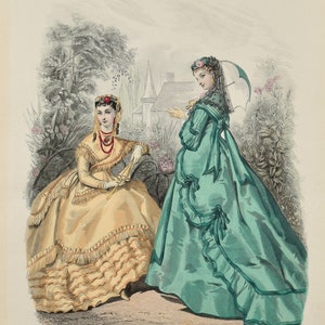 Ladies Fashion Print - &quot;La Mode Illustree&quot; 1868 No. 28