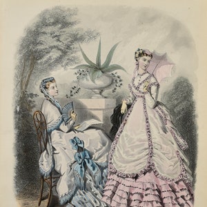Ladies Fashion Print - &quot;La Mode Illustree&quot; 1868 No. 30