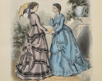 Ladies Fashion Print - "La Mode Illustree" 1868 No. 23
