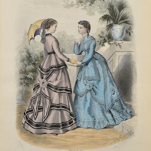 Ladies Fashion Print - &quot;La Mode Illustree&quot; 1868 No. 23