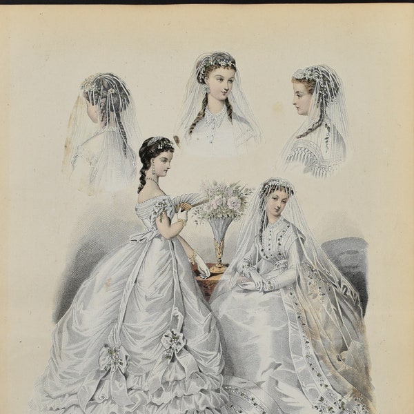 Ladies Fashion Print - "La Mode Illustree" 1868 No. 19