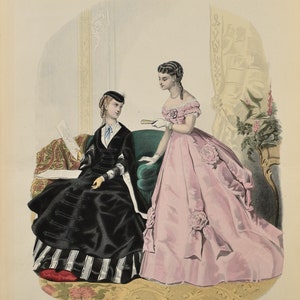 Ladies Fashion Print - &quot;La Mode Illustree&quot; 1868 No. 6