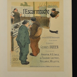 Impresión original del siglo XIX Les Maitres de L'Affiche - L'Escarmouche - Litografía antigua - Cartel publicitario