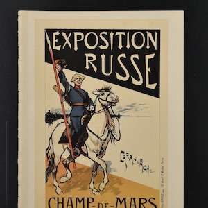 Original 19th C. Print Les Maitres de L&#39;Affiche - Exposition Russe - Antique Lithograph  - Adverstising Poster