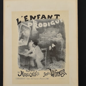 Impresión original del siglo XIX Les Maitres de L&#39;Affiche - L&#39;Enfant Prodigue - Litografía antigua - Cartel publicitario