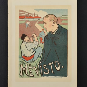 Original 19th C. Print Les Maitres de L&#39;Affiche - Mevisto - Antique Lithograph  - Adverstising Poster