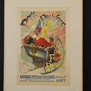 Original 19th C. Print Les Maitres de L&#39;Affiche - Pour le Pauvres - Antique Lithograph  - Adverstising Poster