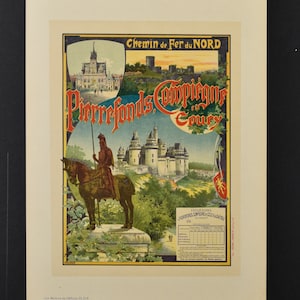 Impresión original del siglo XIX Les Maitres de L&#39;Affiche - Pierrefonds - Litografía antigua - Cartel publicitario