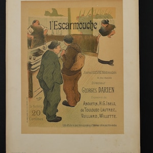 Impresión original del siglo XIX Les Maitres de L'Affiche - L'Escarmouche - Litografía antigua - Cartel publicitario