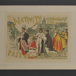 Original 19th C. Print Les Maitres de L&#39;Affiche - La Nativite - Antique Lithograph  - Adverstising Poster