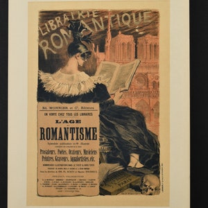 Impresión original del siglo XIX Les Maitres de L'Affiche - Librairie Romantique - Litografía antigua - Cartel publicitario