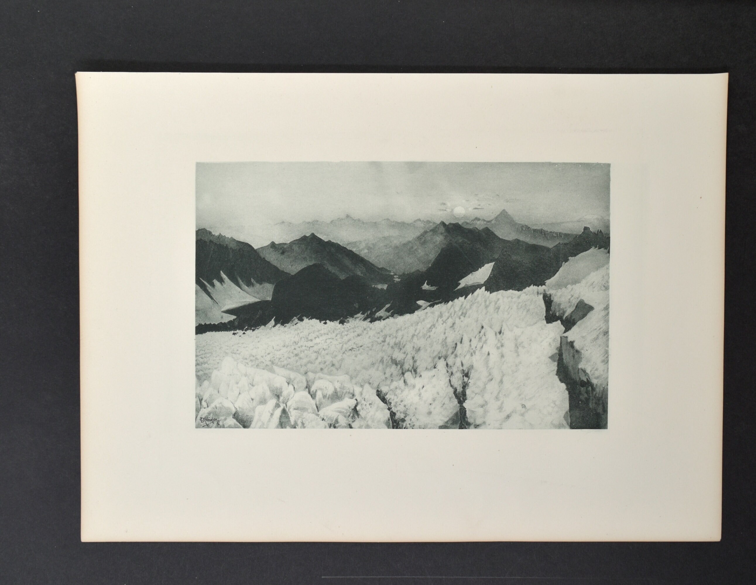 Original Photogravure from Picturesque California by C.D. Robinson - "The Lyell Glacier"
