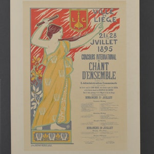 Impresión original del siglo XIX Les Maitres de L'Affiche - Concours International - Litografía antigua - Cartel publicitario