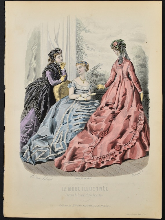 Impression de mode pour dames - « La Mode illustrée » 1868 n° 37