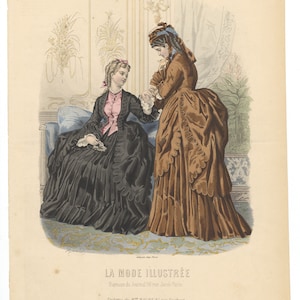 Ladies Fashion Print - &quot;La Mode Illustree&quot; 1872 No. 37