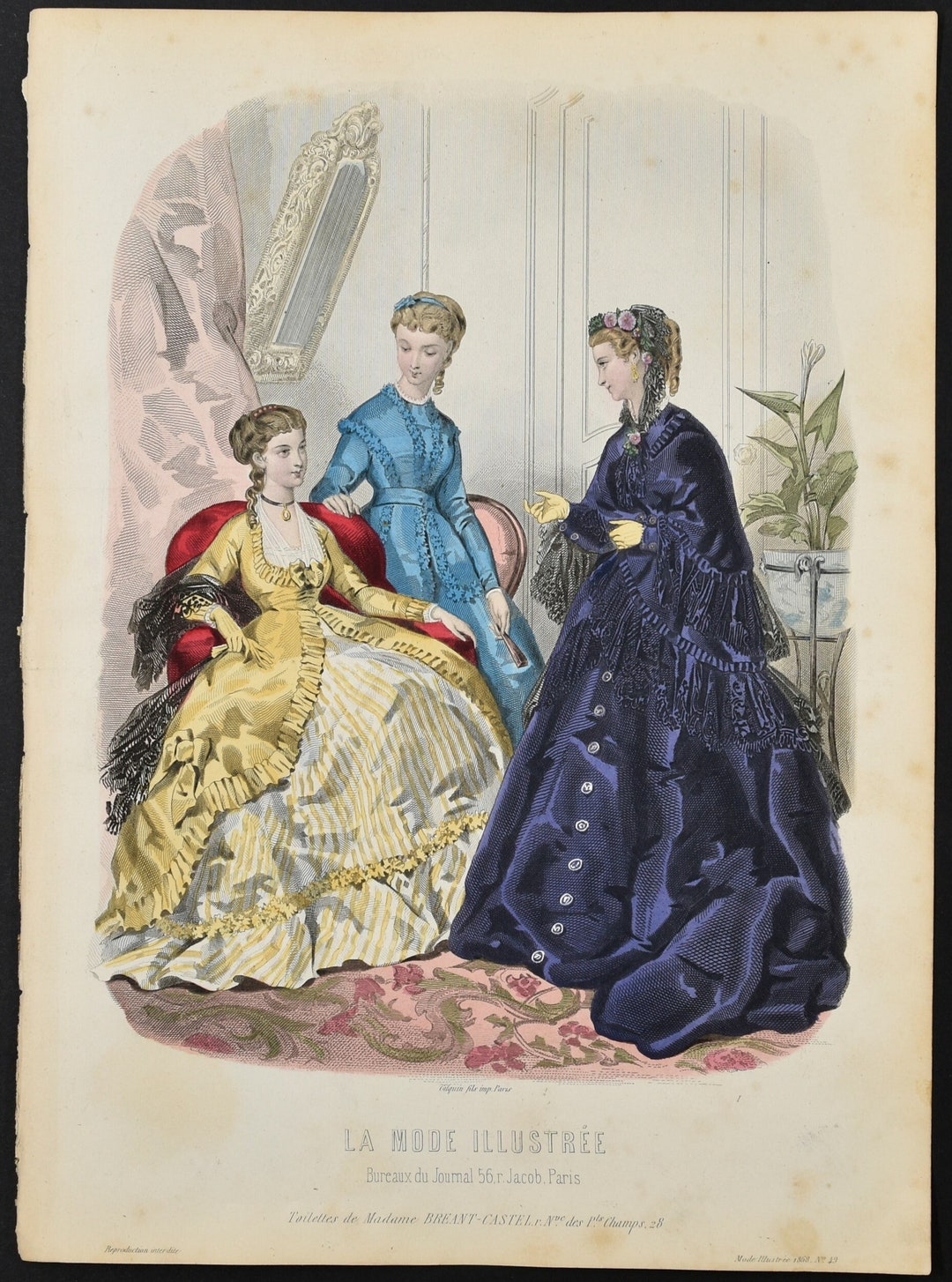 1868年 52葉収録 la mode illustree ラ・モード イリュストレ フランス