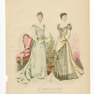Ladies Fashion Print - Original - &quot;La Mode Illustree&quot; 1892 No. 2