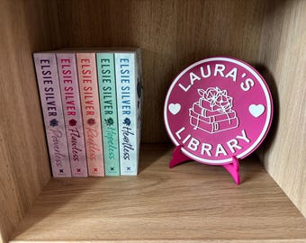 Personalised Library Name Sign - Bookshelf - Bookish - Book Decor - Reading - Reader