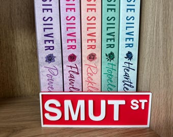 Plaque de bibliothèque - Plaque de rue - Étagère - Livres - Décoration de livre - Smut Street