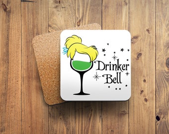 Disney inspired coasters * Tinkerbell* Dinner Bell* Peter Pan* Neverland*