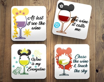 Disney Princess Inspired Coaster Set *Rapunzel* Moana* Tiana* Merida*