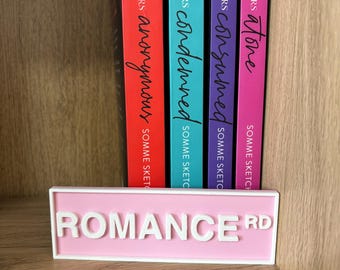 Library Sign - Street Sign - Bookshelf - Bookish - Book Decor - Romance- Romance Road