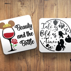 Disney Inspired Beauty & The Beast Coaster Set *Beauty and the Beast* Belle*