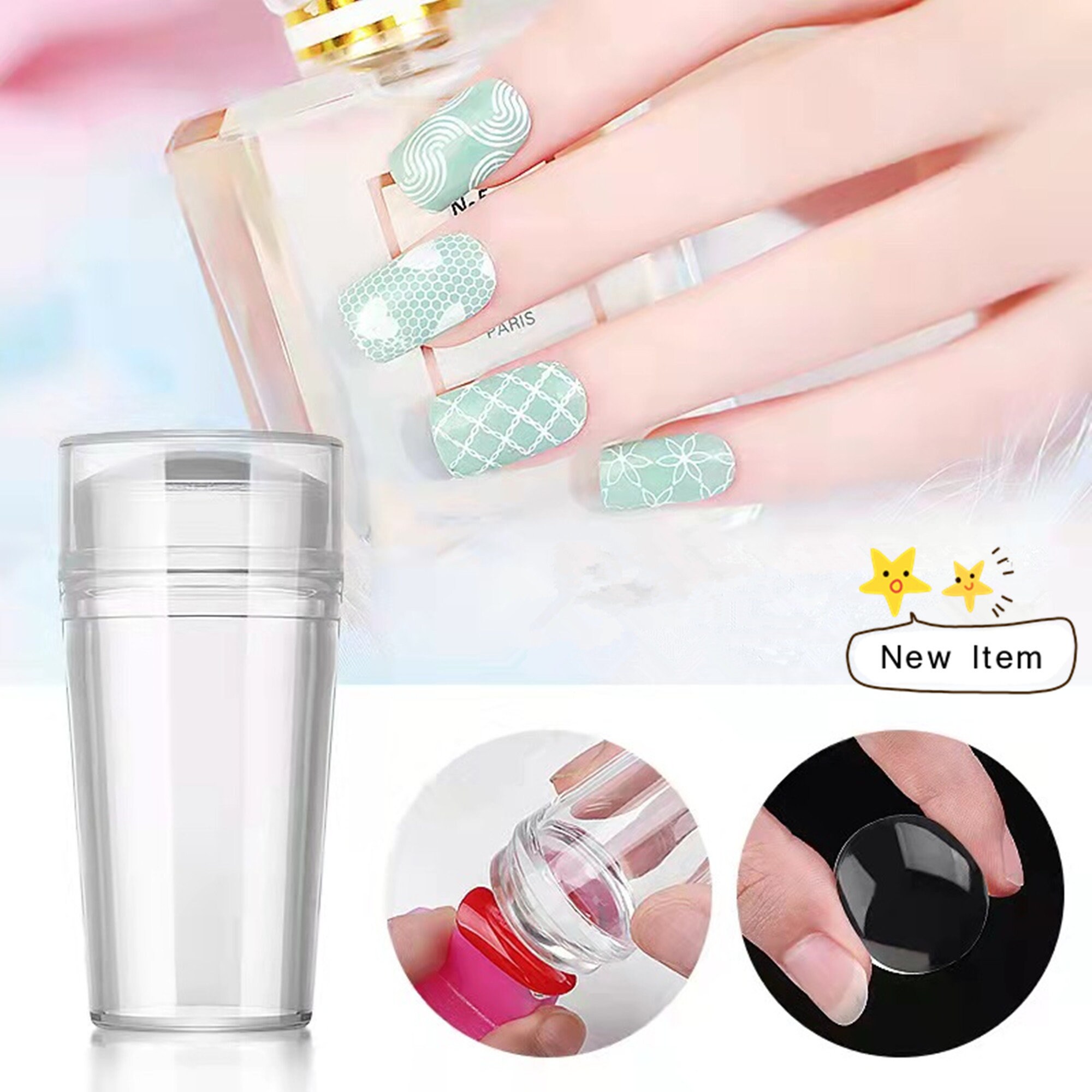 Clear Nail Stamping Tool/ Silicon Clear Jelly Stamper Transparent
