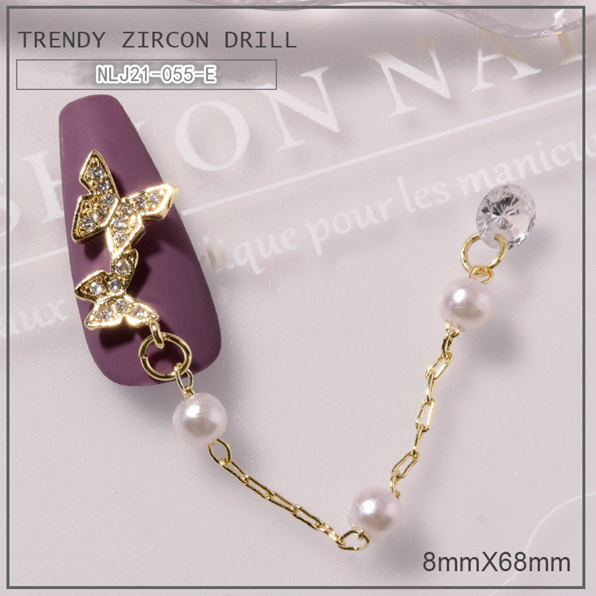 Buy Glam Gold & Zircon Dangle Nail Charm/ Fancy Decorative Nail Online in  India 