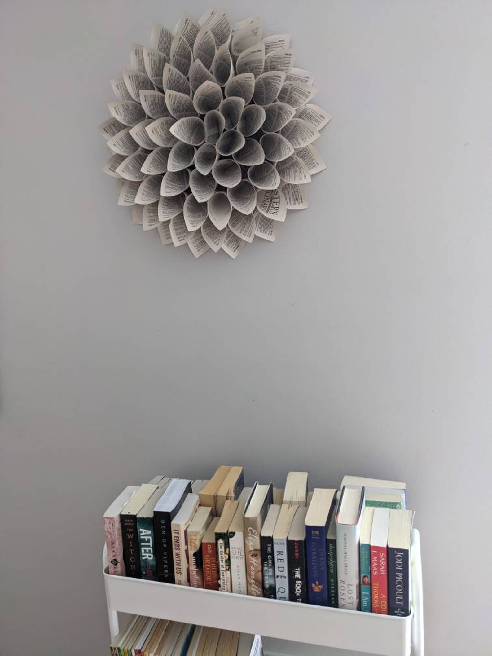 Dahlia Flower Dictionary Book Wreath Upcycle Teacher Librarian Etsy