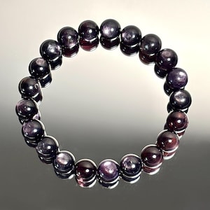 Natural Lepidolite Bracelet - Purple Lithium Mica Crystal Beads - Calming Anxiety Relief Stone - Healing Energy Gemstone Jewelry