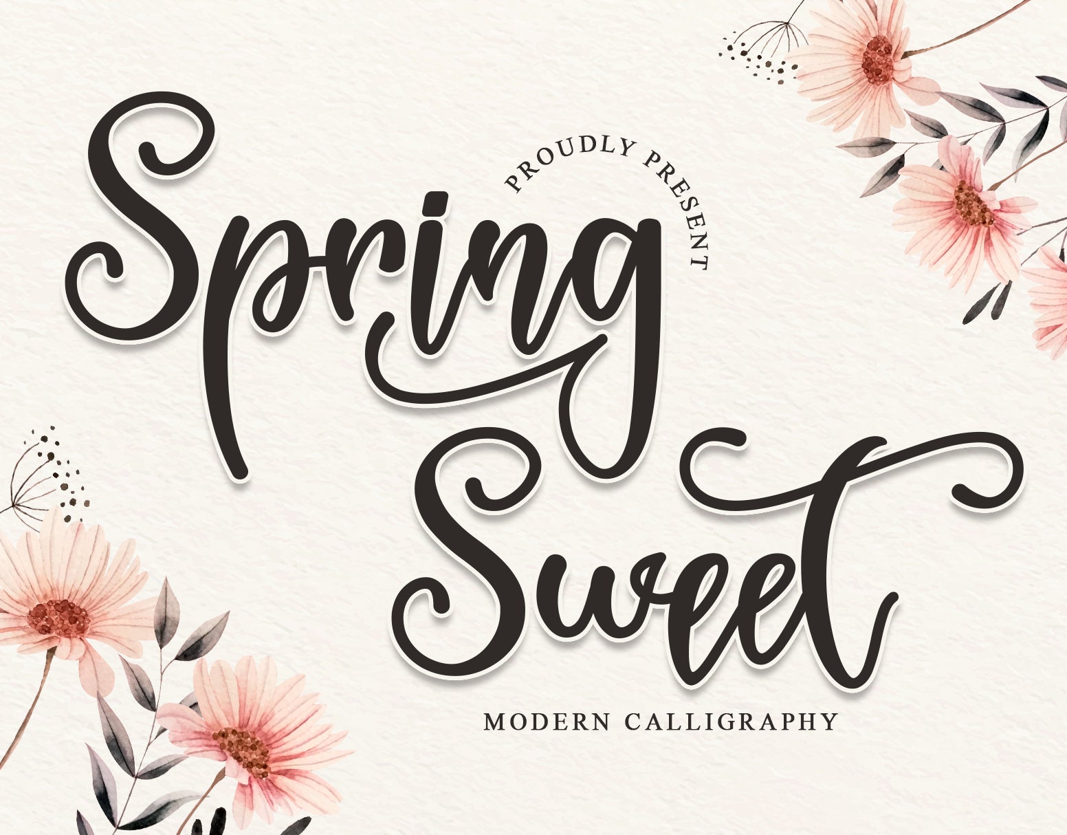 Spring Sweet, Calligraphy, Script Font, Cricut Fonts, Font for Cricut, Wedding Fonts, Love Fonts