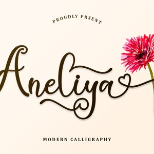 Aneliya, Schriftart Kalligrafie, Script Font, Cricut Fonts, Schriftart für Cricut, Wedding Fonts, Love Fonts, Beautiful Script
