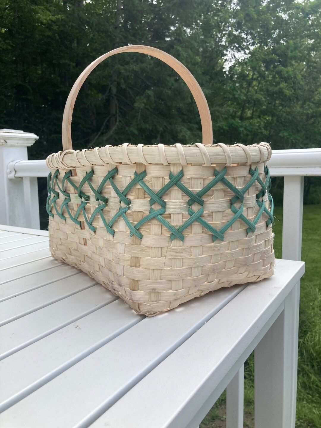Hand Woven Detailed Picnic Basket Etsy UK