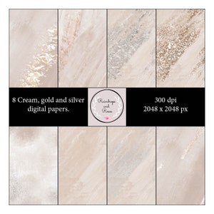 Creme and metallic digital papers