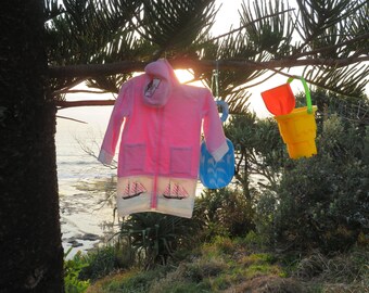 My Moffat Mee Beechee - Beach/Pool Parka personalised to your appeal i.e. size, colour of terry towelling & design fabric.